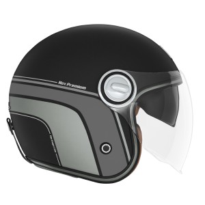 NOX PREMIUM KASK OTWARTY JET HERITAGE LINE CZARNY/TYTANOWY MAT ROZMIAR M