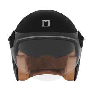 NOX PREMIUM KASK OTWARTY JET HERITAGE LINE CZARNY/TYTANOWY MAT XL