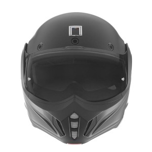 NOX PREMIUM KASK SZCZĘKOWY (SZCZĘKA DO TYŁU) Z BLENDĄ STRATOS KOLOR CZARNY MAT ROZMIAR XL