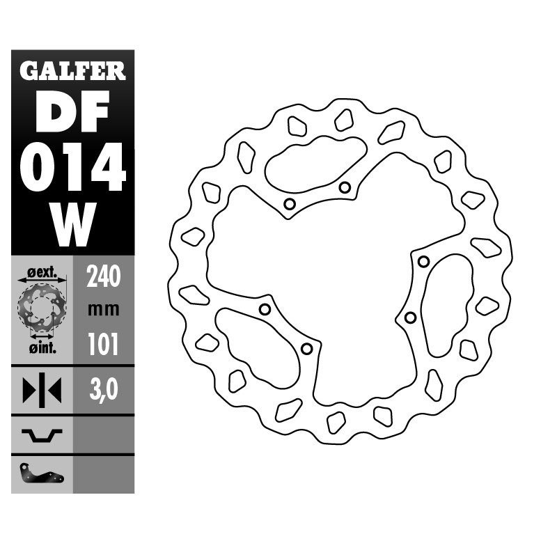 Tarcza hamulcowa przód Honda CR 125R/250R '95-'07, CR 500 '95-'00, CRF 250R/450R '02- WAVE (240x101x3mm)