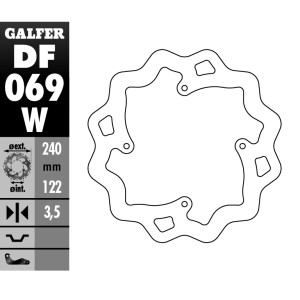 Tarcza hamulcowa tył Honda CR - GALFER WAVE (240x122x4mm)