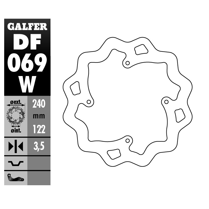 Tarcza hamulcowa tył Honda CR - GALFER WAVE (240x122x4mm)