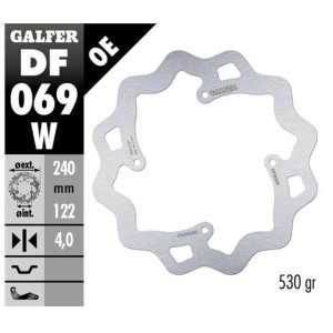 Tarcza hamulcowa tył Honda CR - GALFER WAVE (240x122x4mm)