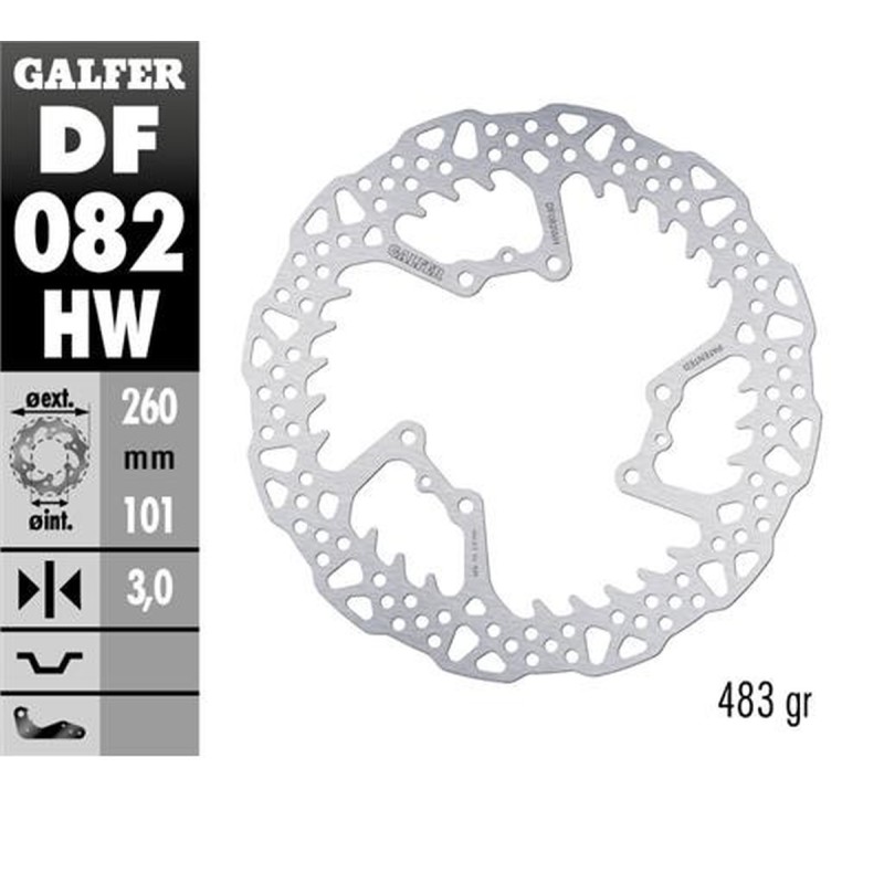 Tarcza hamulcowa GALFER do HONDA CRF 250R i CRF 450R (260x101x3mm) - Shark Enduro MX