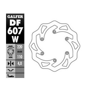 Tarcza hamulcowa tył KTM SX/EXC/LC4 Husaberg, Husqvarna, Gas Gas 220x110x4mm