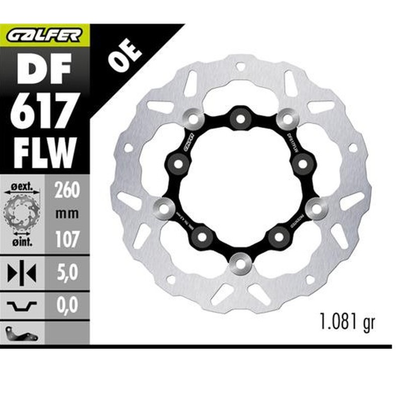 GALFER TARCZA HAMULCOWA TYŁ KTM 890SMT \'23-\'25 (WAVE FLOATING) (260X107X5MM)