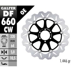 GALFER TARCZA HAMULCOWA PRZÓD APRILIA: BENELLI: BIMOTA: CAGIVA: DUCATI: KTM, MOTO GUZZI: YAMAHA (320X64X5)