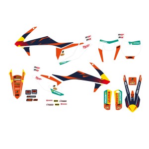 BLACKBIRD PROMOCJA KOMPLET NAKLEJEK (OKLEIN) KTM SX/SX-F \'16-\'18, EXC/EXC-F \'17-\'19 REPLICA KTM FACTORY MXGP KOLOR POMARAŃCZ