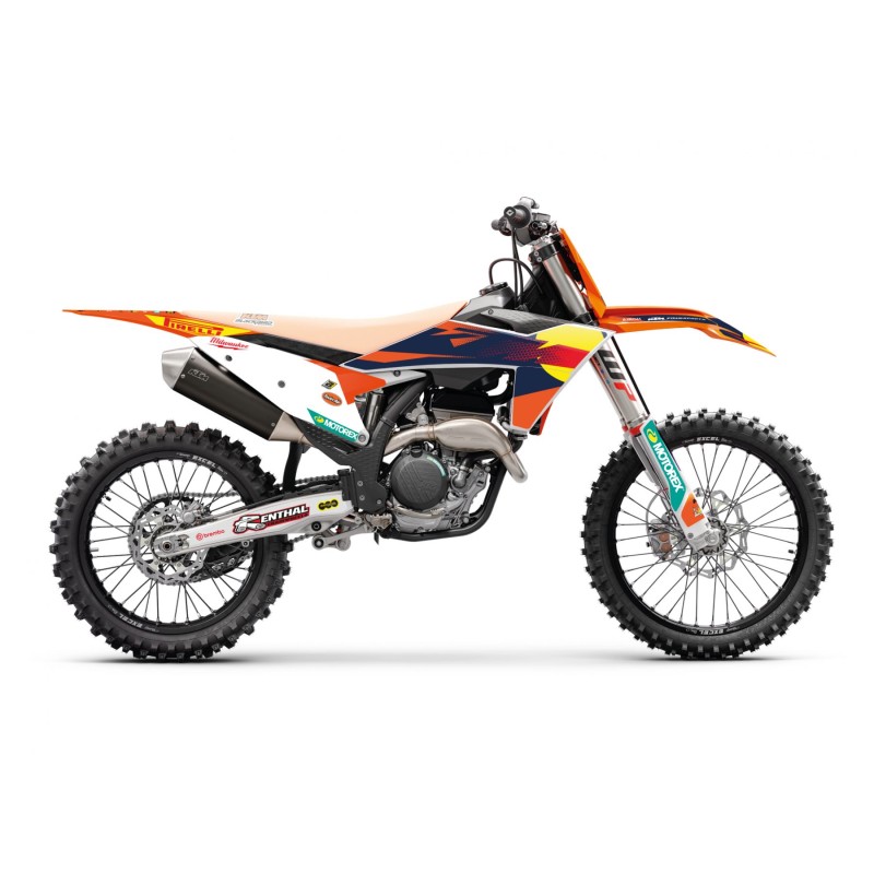 BLACKBIRD KOMPLET NAKLEJEK (OKLEIN) KTM SX/SX-F '23-'24, EXC/EXC-F '24-'25 REPLICA KTM FACTORY MXGP KTM KOLOR POMARAŃCZKOWY