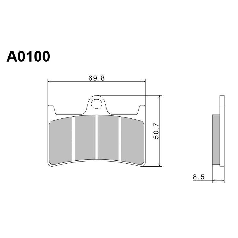 NISSIN KLOCKI HAMULCOWE KH252 / KH380 PREMIUM SEMI-METALLIC (SPIEK METALICZNY) (ECE R90) (MADE IN JAPAN) (2P-210NS)