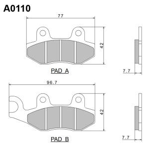 NISSIN KLOCKI HAMULCOWE KH135 / KH214 PREMIUM SEMI-METALLIC (SPIEK METALICZNY) (ECE R90) (MADE IN JAPAN)