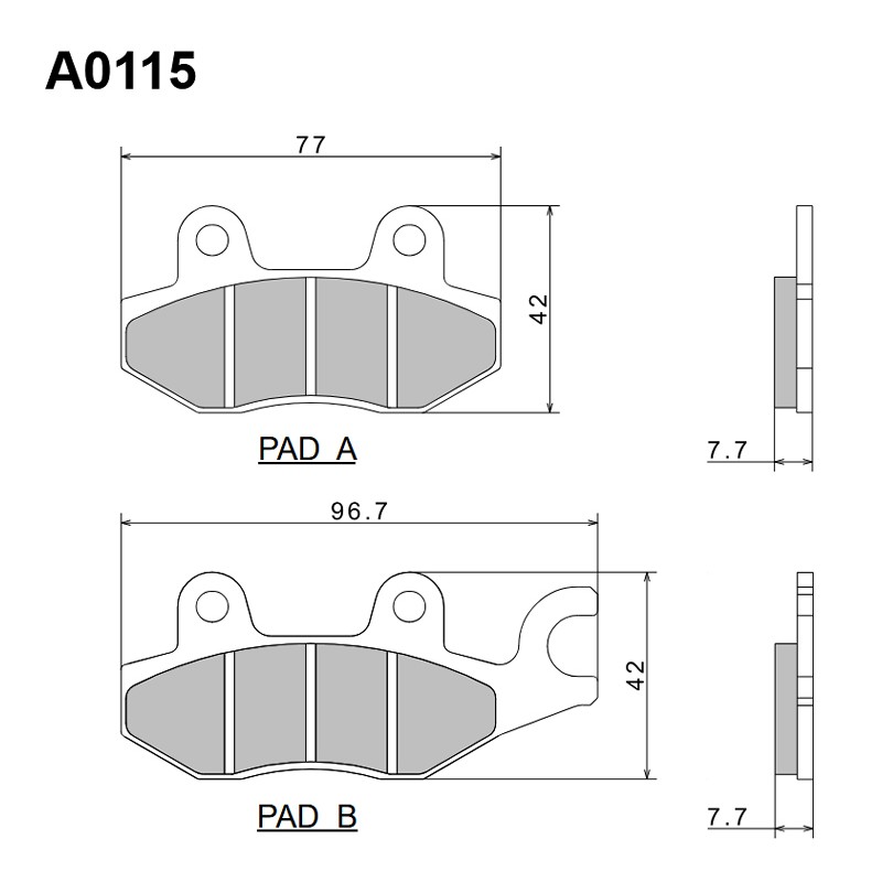 NISSIN KLOCKI HAMULCOWE KH165 / KH215 PREMIUM SEMI-METALLIC (SPIEK METALICZNY) (ECE R90) (MADE IN JAPAN) (2P-212NS)