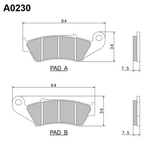 NISSIN KLOCKI HAMULCOWE KH185 / KH389 PREMIUM SEMI-METALLIC (SPIEK METALICZNY) (ECE R90) (MADE IN JAPAN) (2P-225NS)