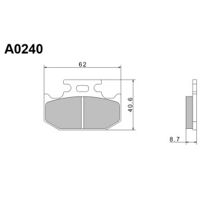 NISSIN KLOCKI HAMULCOWE KH152 PREMIUM SEMI-METALLIC (SPIEK METALICZNY) (ECE R90) (MADE IN JAPAN) (2P-227NS)