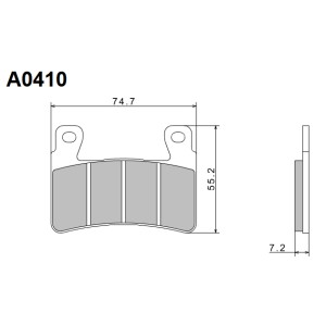 NISSIN KLOCKI HAMULCOWE KH265 / KH296 PREMIUM SEMI-METALLIC (SPIEK METALICZNY) (ECE R90) (MADE IN JAPAN) (2P-245NS)