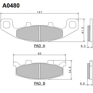 NISSIN KLOCKI HAMULCOWE KH129 PREMIUM SEMI-METALLIC (SPIEK METALICZNY) (ECE R90) (MADE IN JAPAN) (2P-252NS)