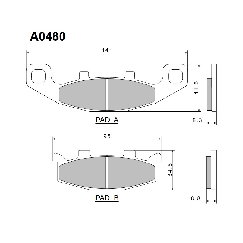 NISSIN KLOCKI HAMULCOWE KH129 PREMIUM SEMI-METALLIC (SPIEK METALICZNY) (ECE R90) (MADE IN JAPAN) (2P-252NS)