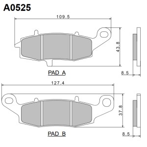 NISSIN KLOCKI HAMULCOWE KH231 PREMIUM SEMI-METALLIC (SPIEK METALICZNY) (ECE R90) (MADE IN JAPAN) (2P-257NS)