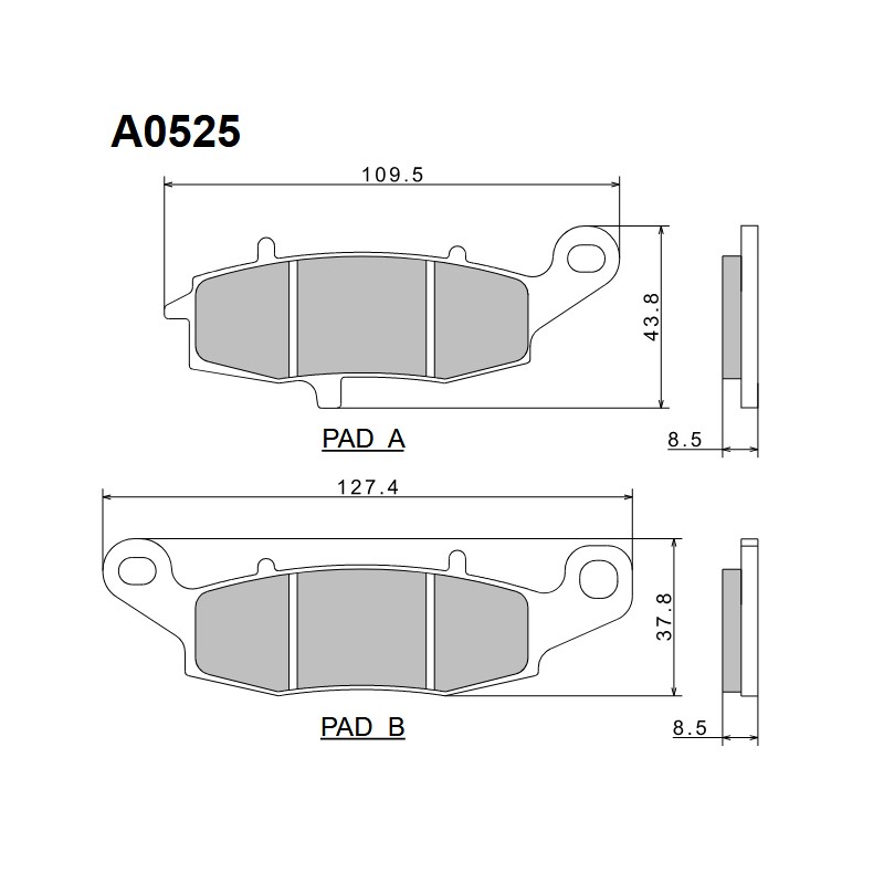 NISSIN KLOCKI HAMULCOWE KH231 PREMIUM SEMI-METALLIC (SPIEK METALICZNY) (ECE R90) (MADE IN JAPAN) (2P-257NS)