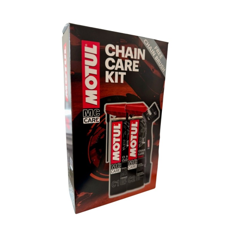 MOTUL CHAIN CARE KIT ZESTAW DO CZYSZCZENIA ŁAŃCUCHA (SPRAY C1+SPRAY C2+SZCZOTKA)