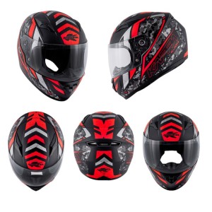 KAPPA KASK KJ04 EVO PROX JUNIOR INTEGRALNY FULLFACE CZARNY/CZERWONY FLUO MATT 54/XL