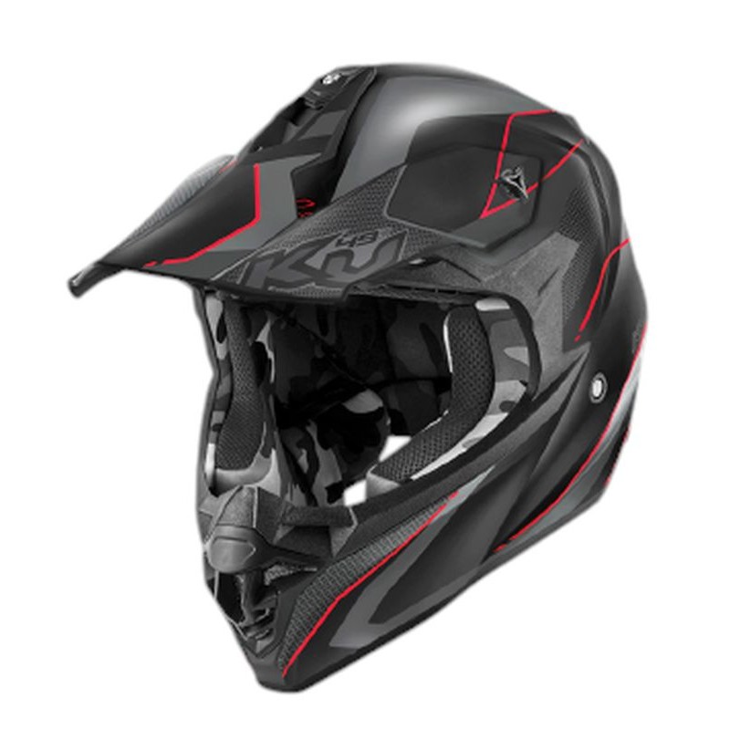 Kask Kappa KV49 EVO Chaser Cross czarny szary czerwony matt rozmiar 58/M