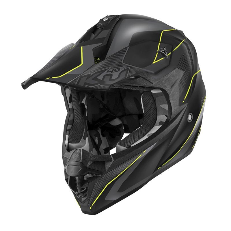 Kask Kappa KV49 EVO Chaser Cross Czarny Szary Żółty Fluorescencyjny Matt Rozmiar 63 / XXL