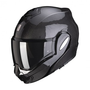 SCORPION KASK SZCZĘKOWY EXO-TECH CARBON SOLID BLACK KOLOR CZARNY POŁYSK ROZMIAR M