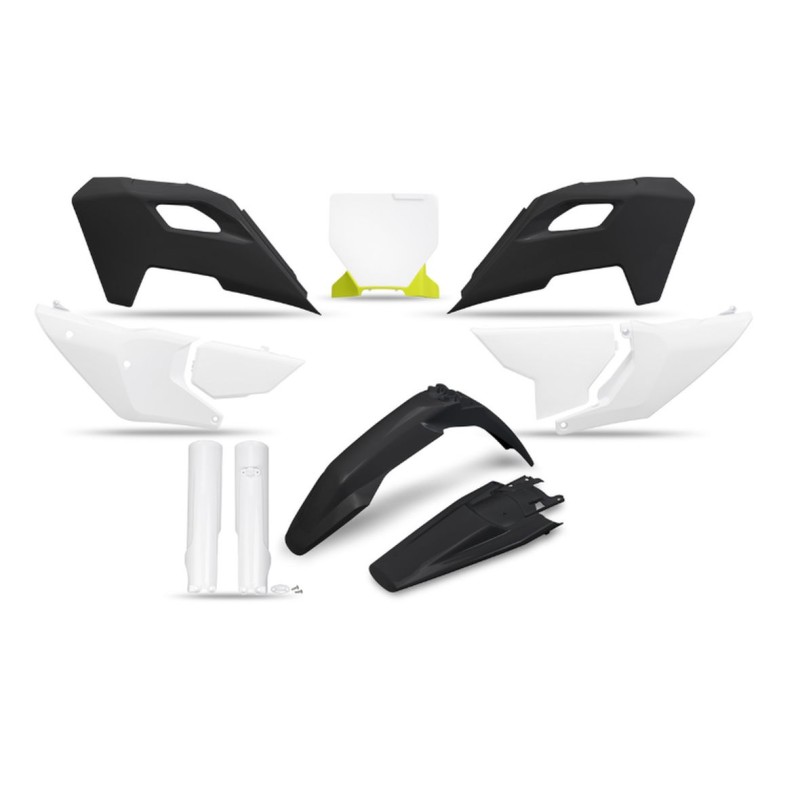 Komplet plastików UFO 2025/11 z osłonami teleskopów (amortyzatorów) do Husqvarna TC 125/250 '23-'24, FC 250/350