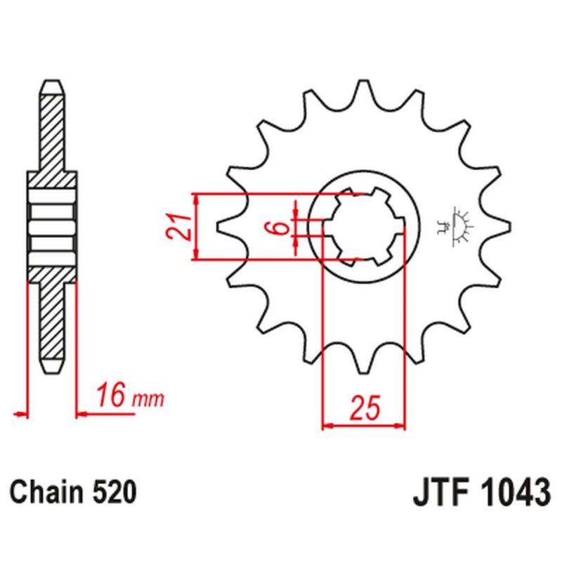Zębatka przednia 2152 14 JT Kymco 250 Venox '04-09' (Łańcuch 520)