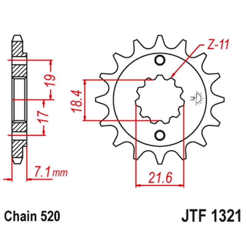 Zębatka przednia 2067 12 do HONDA CBF 250, XR 250R (206712JT)