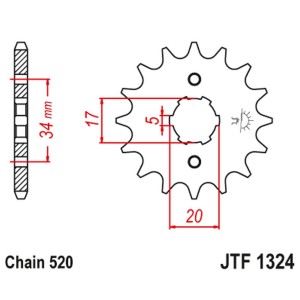 JT ZĘBATKA PRZEDNIA 2060 13 HONDA CRF 230 '03-15' TRX 200 SX FOUTRAX '86-88' '90-97' (206013JT)