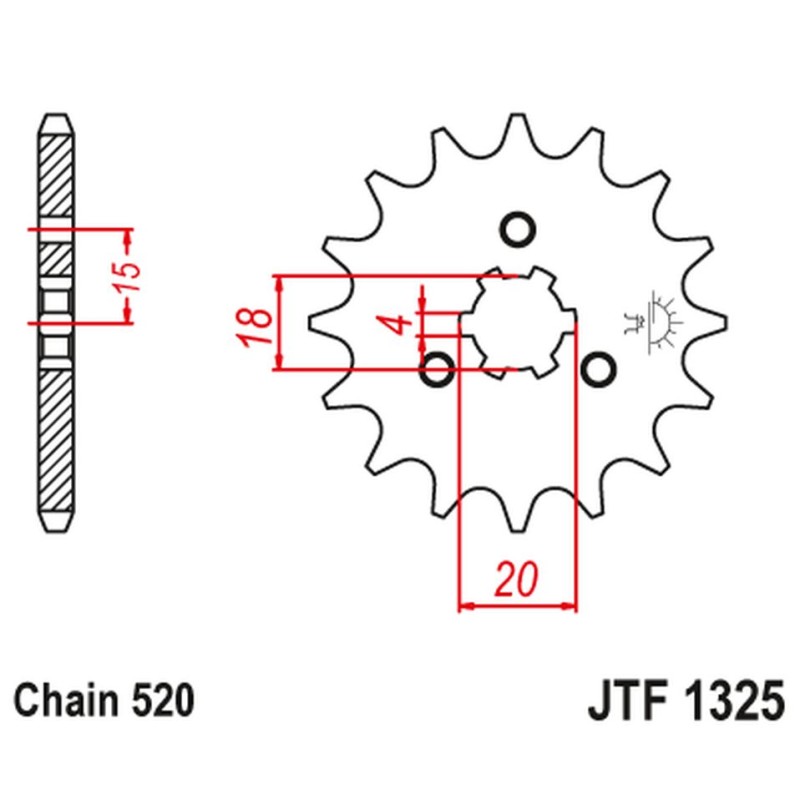 jt zębatka przednia 2056 12 honda atc 185/200 \'80-86\' (205612jt) (łańc. 520) na zamówienie
