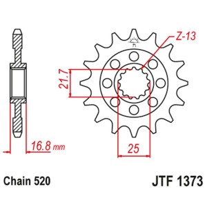 Zębatka przednia 2042 16 do HONDA NC 750X/S/DCT '14-'15, INTEGRA 750 DCT '14-'15 (204216JT)
