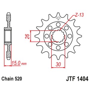 Zębatka przednia do BMW S1000 RR, HP4 - 219916JT