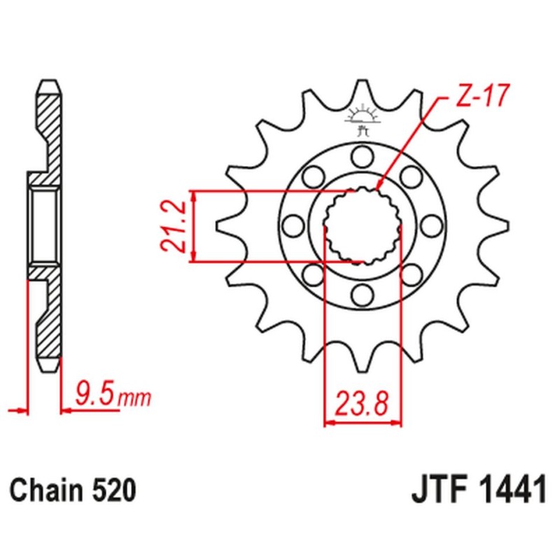 Zębatka przednia 2133 15 Suzuki RMZ 450 '05-'12 (213315JT) - Łańcuch 520