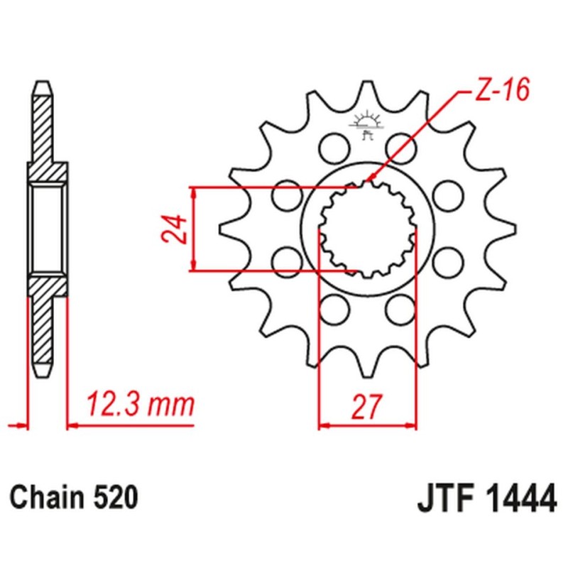 Zębatka przednia JT 2310 17 Suzuki GSXR 1000 '17-20' (231017JT) konwersja