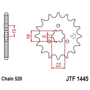 Zębatka przednia 423 14 do Kawasaki KX 125 '94-'07 (42314JT) - Łańcuch 520