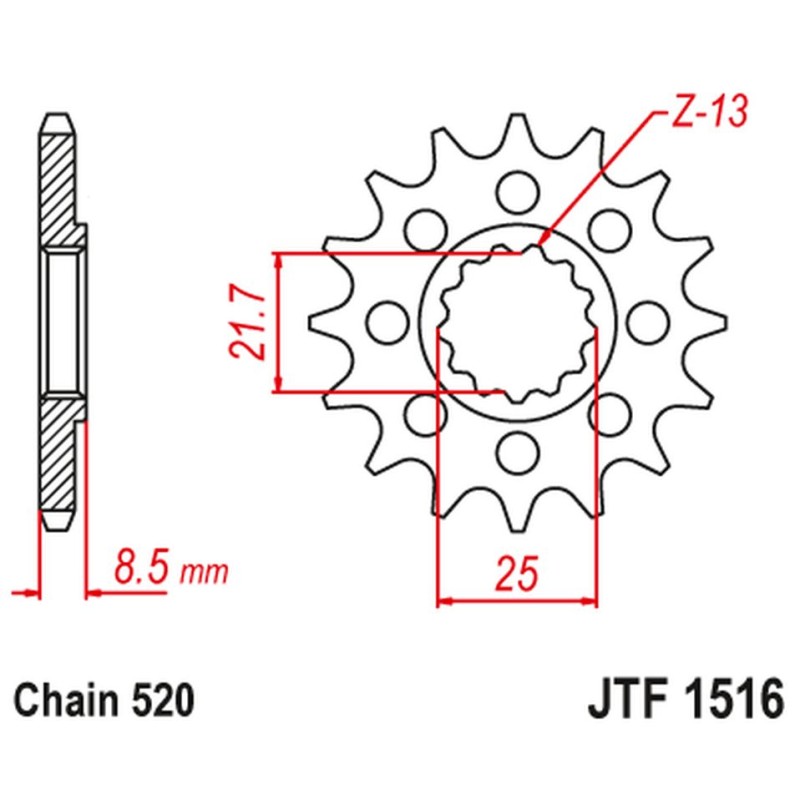 Zębatka przednia JT 2179 14 Kawasaki ZX 10R 04-18 - przejście na łańcuch 520
