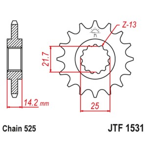 JT ZĘBATKA PRZEDNIA 2083 15 KAWASAKI ZR 750 '95-99' (208315JT) (ŁAŃC. 525)