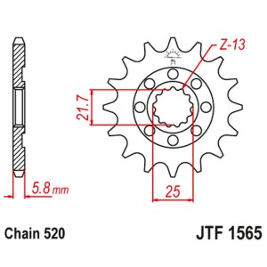 Zębatka przednia JT 2141 12 Kawasaki KXF 450 '06-20' KLX 450 '08-20' (214112JT) (Łańc. 520)