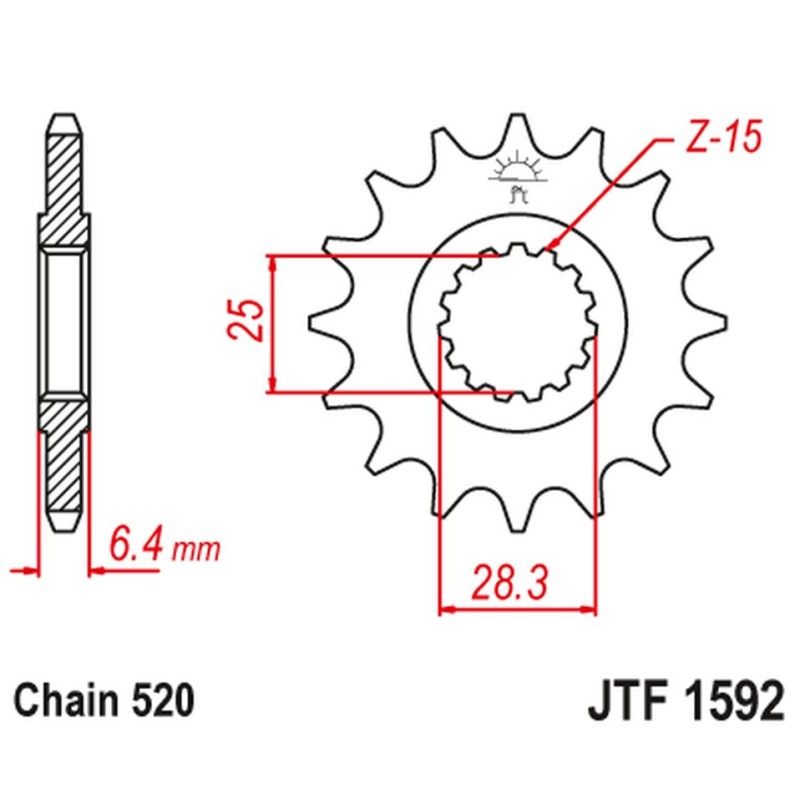 Zębatka przednia 2168 16 Yamaha YFZ 450/YFM 700 Raptor '06-'19