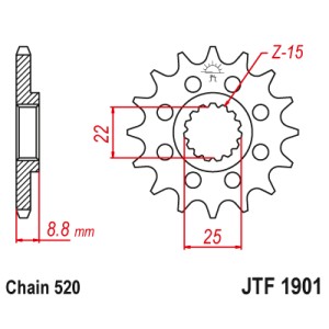 JT ZĘBATKA PRZEDNIA Z GUMĄ 1248 13 KTM SX/EXC '91-'25 - ZAMÓWIĆ
