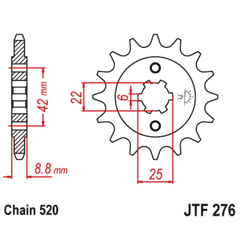 Zębatka przednia JT 276 15 do HONDA CB 400N '81-'83 (27615JT) (łańcuch 520)