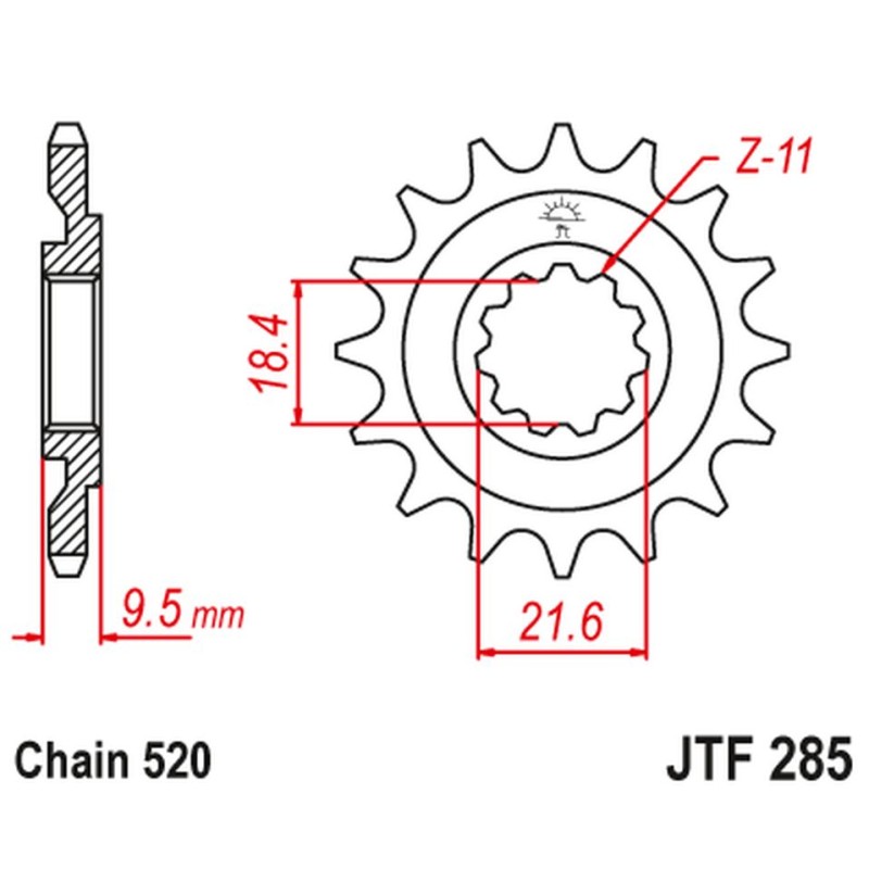 Zębatka przednia 334 14 do HONDA CR 250 86-87, CR 500 86-87 (33414JT) (łańcuch 520)