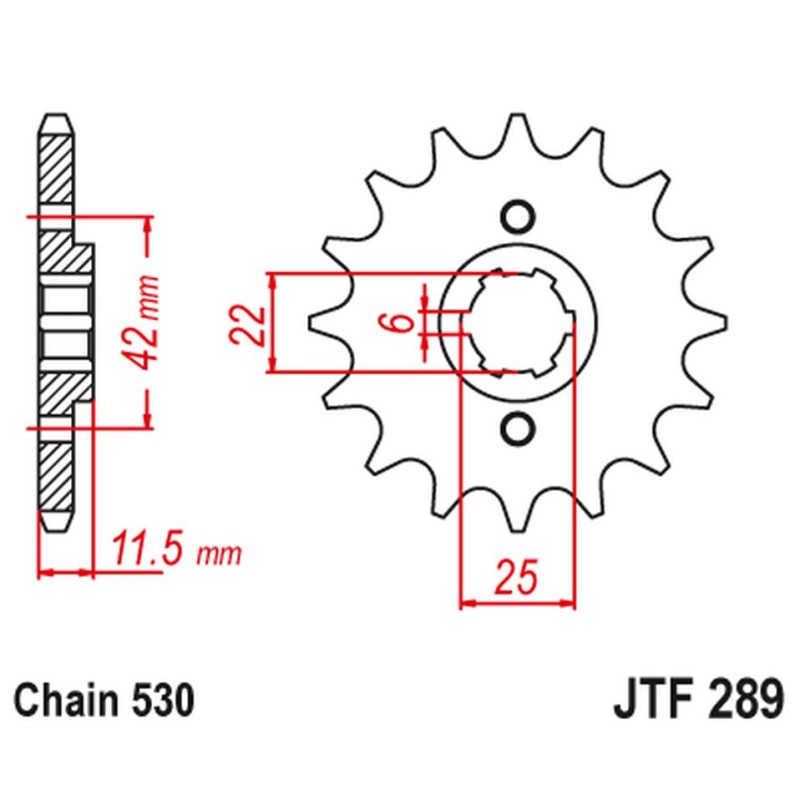 JT ZĘBATKA PRZEDNIA 277 16 HONDA FT 500 '82-'84 (27716JT) - ŁAŃC. 530 (PC07)
