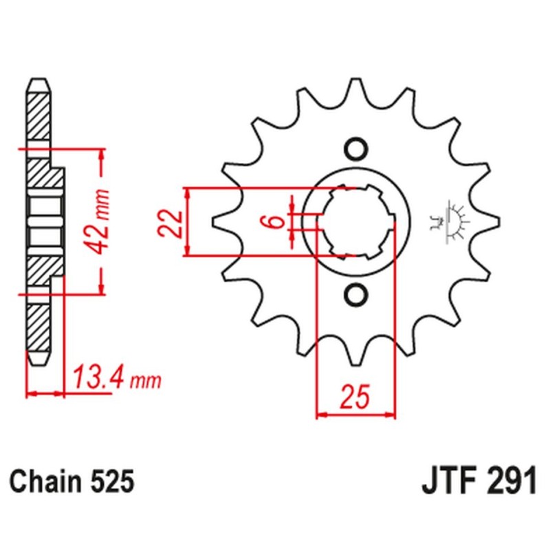 Zębatka przednia do HONDA CB 450S '86-'89 - JT 291 14 (Łańcuch 525)