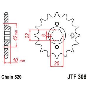 Zębatka przednia 281 14 do HONDA NX 650 DOMINATOR '88 (grubość 10mm)