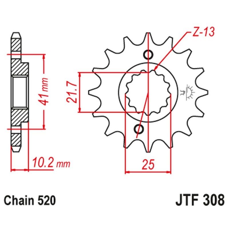 Zębatka przednia 345 16 do motocykli Honda NX 650, FX 650, Yamaha XT 660, FMX