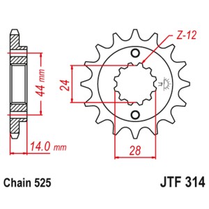 Zębatka przednia do HONDA XRV 750 '90-'03 - JTF314.17